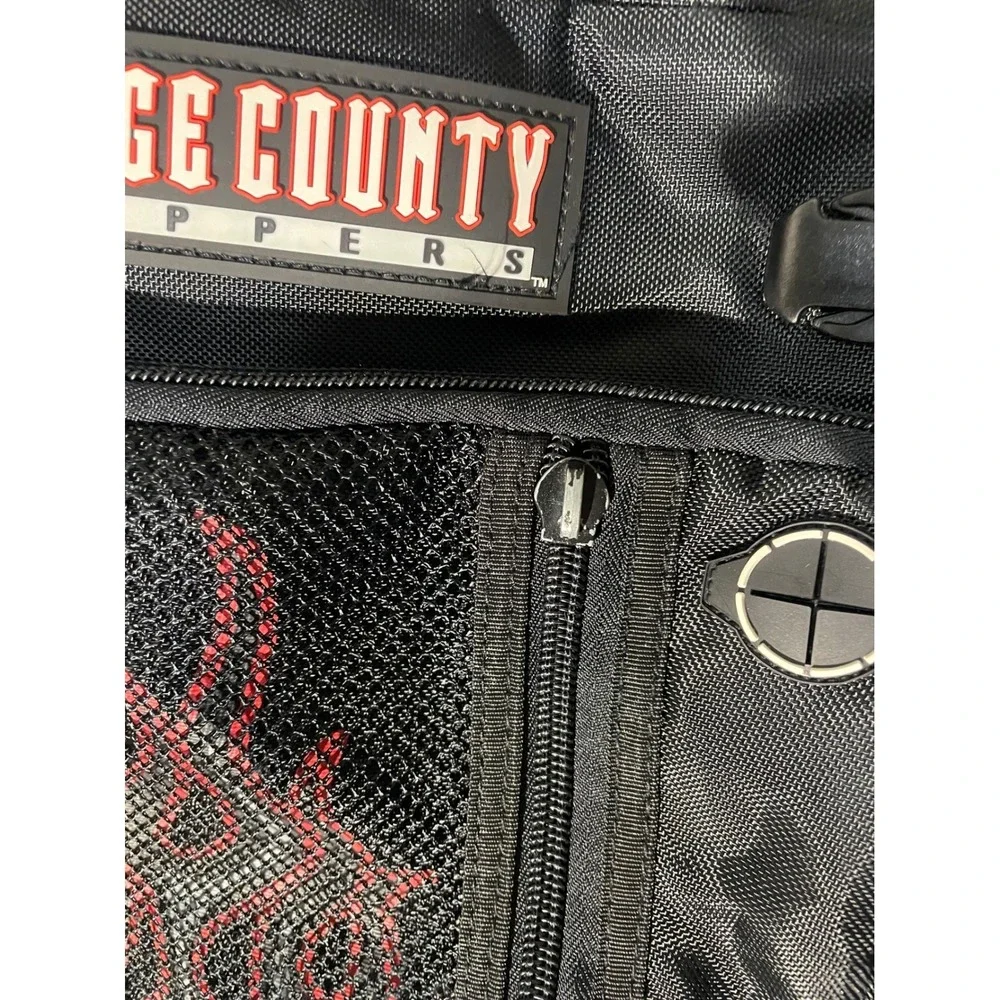 Orange County Choppers Backpack Black Red OCC Motorcycle Biker Gear Travel Bag